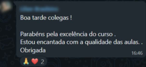Depoimento de aluno do curso Avaliação e Diagnóstico do Lipedema